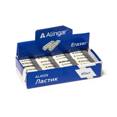 
          Ластик Alingar, синтетический каучук, пряумоугольный, скошенный, бело-серый, 41х14х8 мм, картонная упаковка