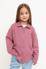 рубашка  для девочки  КР 302677/пепельная роза