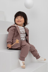 брюки  для девочки  КР 400598/капучино к413