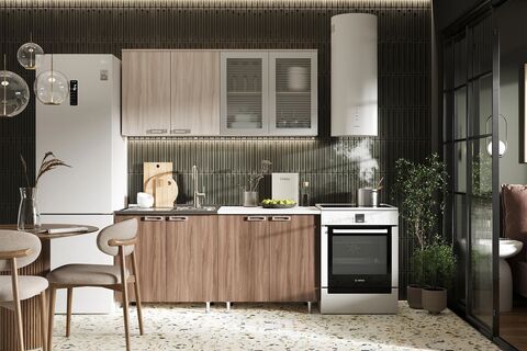 Кухня Катя 1,6м (Ясень шимо светлый/Ясень шимо темный)