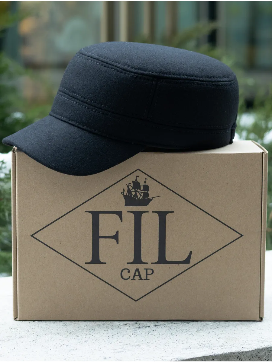 Кепка немка утепленная с ушками драповая