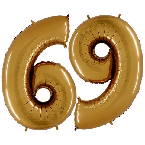Шар Г 40''/102 см, Цифра Золото (Gold) 