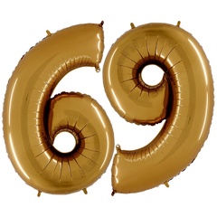 Шар Г 40''/102 см, Цифра Золото (Gold) 