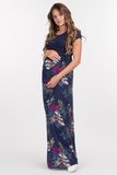 Платье для беременных и кормящих 10124 темно-синий