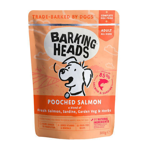 купить паучи Barking Heads мисочку оближешь с лососем и сардинами 300 грамм