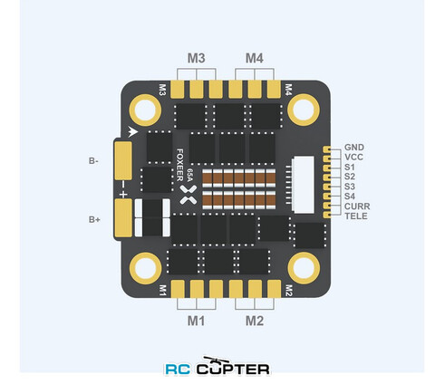 ESC регулятор мотора Foxeer Reaper F4 128K 65A BL32 4in1 3-8S