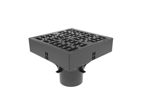 Ливнеприемник VS Line ЛП-25.25.20 – комплект: корпус, корзина с ручкой, пластиковая щелевая решетка с крепежом, класс нагрузки B125