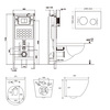 Abber AC1100-AC0105-AC0120-AC1150-AC0101P Комплект Abber унитаз AC1100 белый с инсталляцией AC0105 и кнопкой AC0120 хром, биде AC1150 с инсталляцией AC0101P