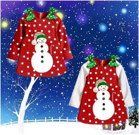 Платье новогоднее детское Снеговик