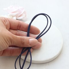 Шнур замшевый (искусственный), тёмно-синий, 2,1*1 мм, 1 метр