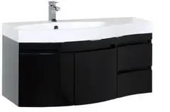 Aquanet 169612 Компл.3 - Тумба Опера 2-115 левая распашн. двери цв.черный (169612) фото