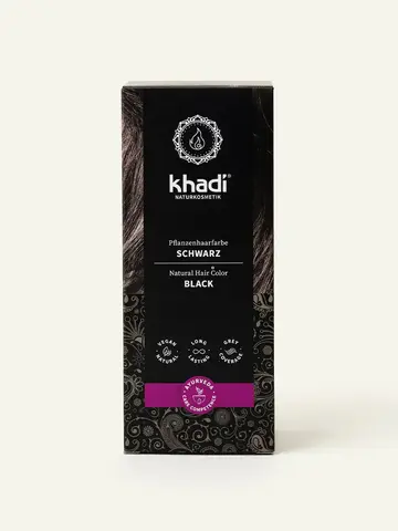 ЧЕРНЫЙ натуральная краска для волос Khadi Naturprodukte, 100 гр