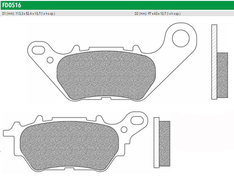 FD0516BE Тормозные колодки дисковые мото SCOOTER ELITE ORGANIC  (FDB2283)  NEWFREN
