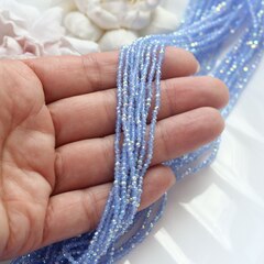 Бусины стеклянные голубые с покрытием круглые 2 мм, К176