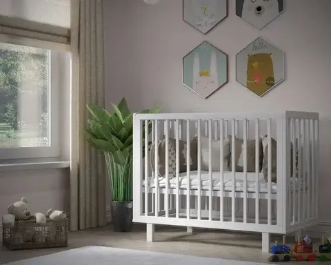 Кроватка для новорождённых Incanto PAPI NEW с продольным маятником (в т.ч. приставная) с автоспинкой цвет белый