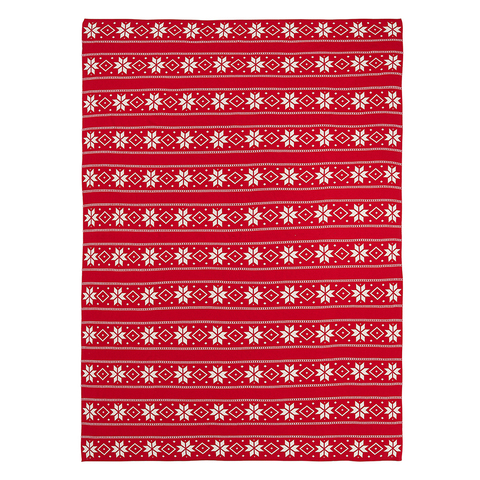 Плед из хлопка с новогодним рисунком Frostwork из коллекции New Year Essential, 130x180 см