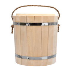 Ведро 9 л. с пластиковой вставкой с крышкой, «С лёгким паром», липа, 