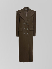 Пальто Agdali Brand однотонное прямого кроя на три пуговицы