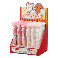 Ручка шариковая, Basir, синие чернила, гироскоп, серия "Лапки", 36 шт