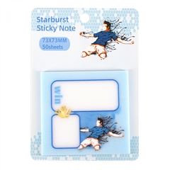 
          Прозрачные стикеры для заметок с клеевым краем, Alingar, 73 х 73 мм, 50 л., покрытие starlight touch, "Win", футболист, голубой, водонепрониц.,европод