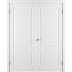 Двустворчатая распашная дверь Патриция белая эмаль глухая