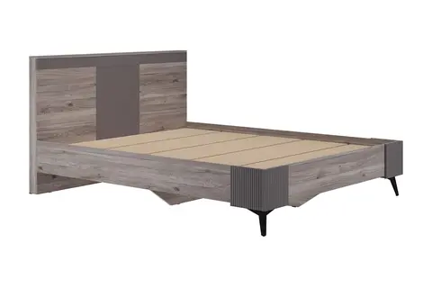Кровать Кассандра 1.6 м дуб смоки / серый