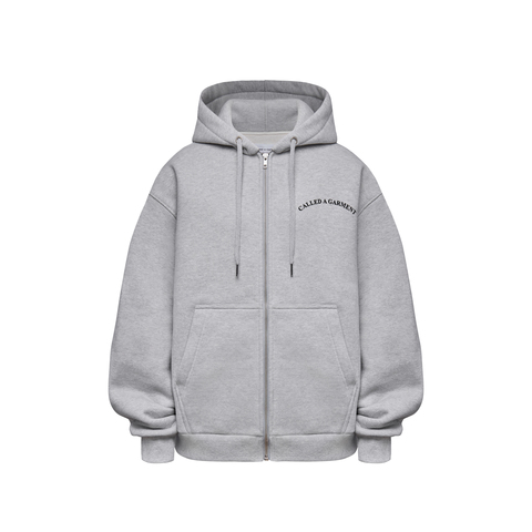 Худи Called a Garment Stamp Heavy Cotton Zip Hoodie "Grey Melange"