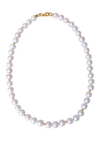 Романтичные бусы из белого жемчуга, фурнитура с премиальным золочением