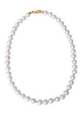 Романтичные бусы из белого жемчуга, фурнитура с премиальным золочением