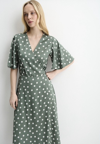 Платье Тюлип хаки в горох