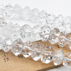 Горный хрусталь бусины, размер около 6,8-8,5*9-10,5 мм, цена за набор 12-13 шт (1/4нити)
