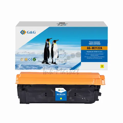 Картридж G&G GG-W2122A 212A для HP Color LaserJet M554, HP Color LaserJet M555, HP Color LaserJet M578, аналог HP W2122A/212A желтый 4,5K с чипом