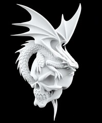 Силиконовый молд № 476 Дракон с черепом