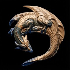 Силиконовый молд Дракон 077