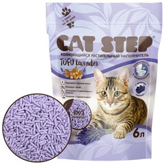 Наполнитель комкующийся растительный CAT STEP Tofu Lavender, 6 л