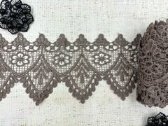 Кружево плетеное, ш. 10 см, серо-бежевый