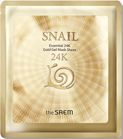 The Saem Snail Essential 24K Gold Gel Mask Sheet Гелевая маска для лица с муцином улитки и золотом