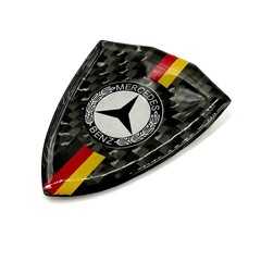 Наклейки Mercedes Щит черные объемные пластик (шильдик Мерседес малый щит, 5х4см). Черные с цветным лого