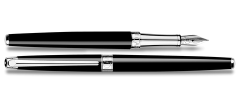 Ручка перьевая Caran d'Ache Leman Slim Ebony Black Lacquer SP F (4791.772)