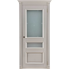 Купить Межкомнатная дверь массив дуба Афродита багет слоновая кость остеклённая