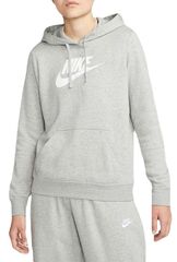 Женская теннисная куртка Nike Sportswear Club Fleece Logo Pullover Hoodie - dark grey heather/white