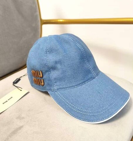 Бейсболка MiuMiu джинсовая голубая