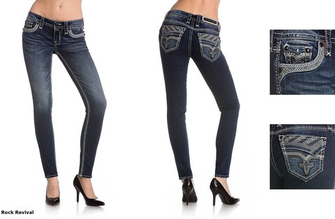 Rock Revival | Джинсы женские MALIA S206 SKINNY RP9527S206 перед и сзади, детали