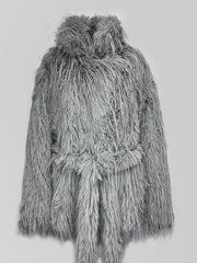 Полушубок Ivy Angel 2970 со скрытыми пуговицами и поясом в комплекте