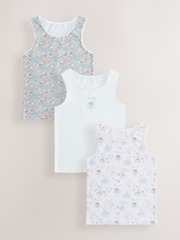Майка для девочки Next AE6-192, 3 шт., Белый, Голубой