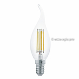 Лампа LED филаментная прозрачная Eglo CLEAR LM-LED-E14 4W 350Lm 2700K CF35 11497 1