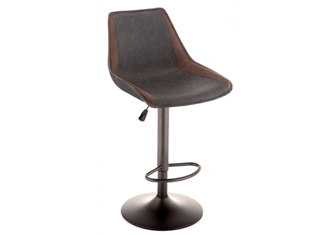 Барный стул Kozi серый / коричневый 50*50*90 Окрашенный металл /Коричневый