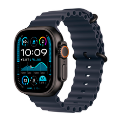 Умные часы Apple Watch Ultra 2 (2024) GPS + Cellular, 49mm, Black Titanium Case with Navy Ocean Band, (Темно-синий)