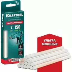 KRAFTOOL Ultra Power, 7 х 150 мм, 16 шт, прозрачные, ультрамощные клеевые стержни (06837-16)