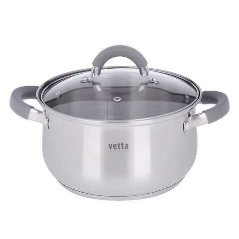 Кастрюля Vetta Вена (20*11, 5 см) 3, 6 л. со стекл. крышкой, индукция - купить